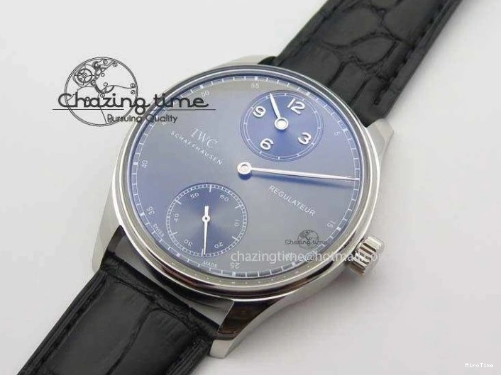 MIROTIME 0407 Portuguese IW544404 SS Gray Dial On Black Leather Strap A Practical 7259